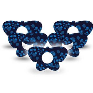 ExpressionMed Blue Drops Infusion Set Butterfly Shape Tape 10-Pack Tape Blue Toned Droplets, Plaster Continuous Glucose Monitor Design