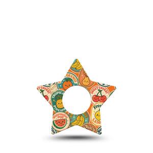 ExpressionMed Fruit Stickers Infusion Star, 5-Pack Fruit stickers Waterproof Adhesive Tape For Insulin Pump