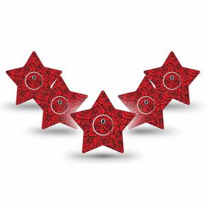 ExpressionMed Roses Freestyle Libre 3 and Libre 3 Plus Star, 5-Pack Tape and 5-Pack Sticker classic tattoo roses Fixing Ring Patch for Continuous Glucose Monitor