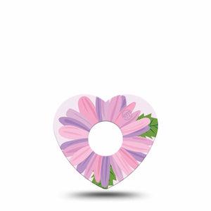 ExpressionMed Daisy Freestyle Libre 3 and Libre 3 Plus Heart Shape Tape Single Tape Daisy Design Overlay Tape CGM Design