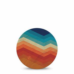 ExpressionMed Retro Winter Coat Dexcom G7 Overpatch, Dexcom Stelo Glucose Biosensor System, Single Tape Color Block Style, Overlay Tape CGM Design