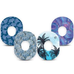 ExpressionMed Seaside Breeze Variety Pack Dexcom G7 Tape, Dexcom Stelo Glucose Biosensor System, 4-Pack Tape Variety Geometrical Inspired Sea Designs, Overlay Tape CGM Design