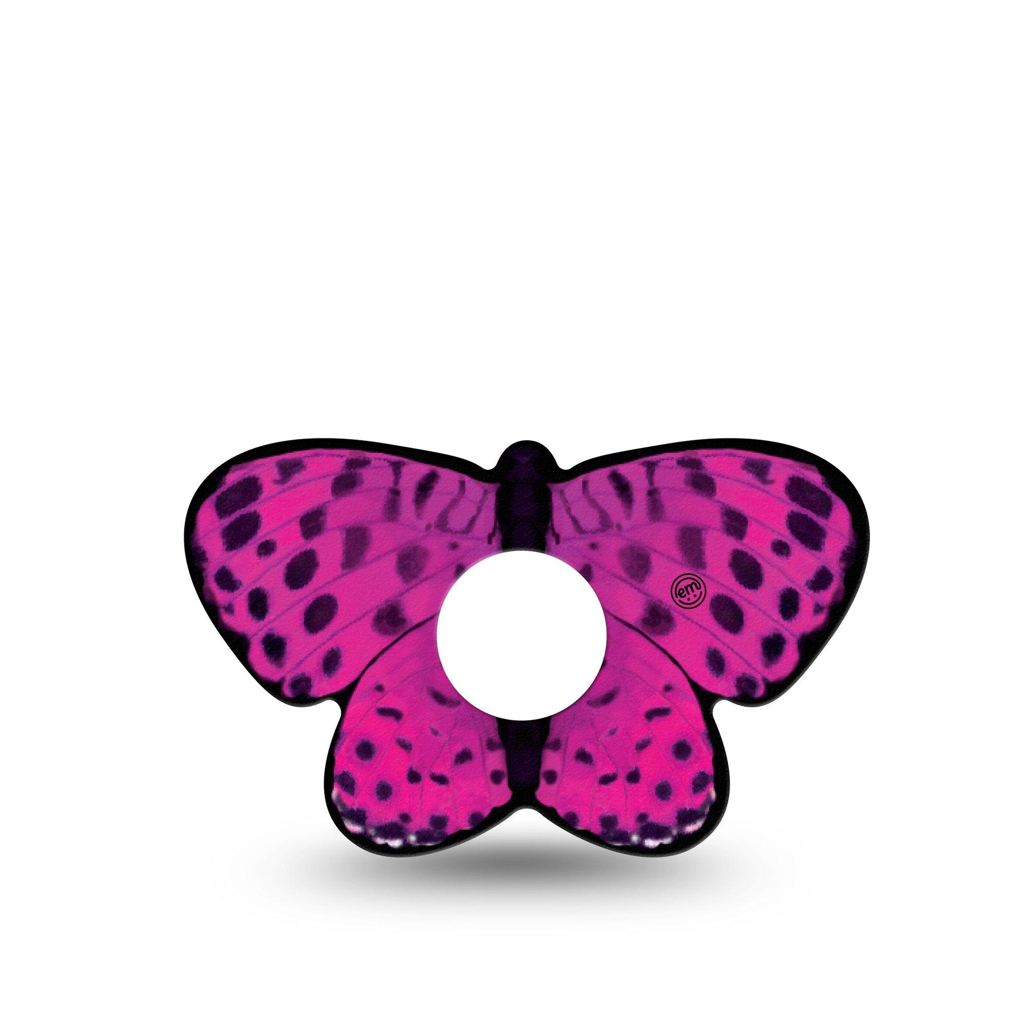 ExpressionMed Spotted Pink Butterfly Freestyle Libre 3 Butterfly Shape Tape Single Tape Eye-catching Pink Monarch Overlay Patch CGM Design