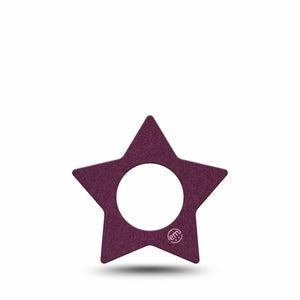 ExpressionMed Wine Red Freestyle Libre 2 and Libre 2 Plus Star Shape Tape, Abbott Lingo, Single Tape Color Sample Inspired, Adhesive Tape CGM Design