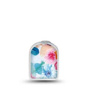 ExpressionMed Watercolor Poppies Omnipod Surface Center Sticker Single Sticker Multicolored Florals Themed Vinyl Decoration Pump Design
