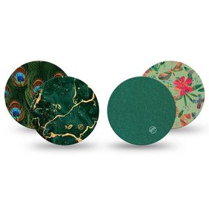 ExpressionMed Deep Forest Variety Pack Freestyle Libre 3 and Libre 3 Plus Overpatch, 4-Pack Tape Variety Nature Glam Prints, Adhesive Patch CGM Design