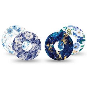 ExpressionMed Cerulean Dream Variety Pack Freestyle Libre 3 and Libre 3 Plus Tape, 4-Pack Tape Variety Spring Blues Multi Designs, Adhesive Tape Continuous Glucose Monitor Design