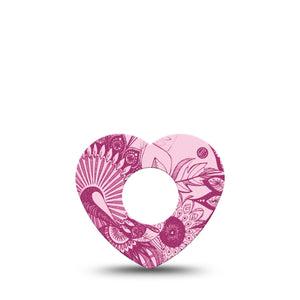 ExpressionMed Magenta Dani Infusion Set Heart Shape Tape 5-Pack Tape Bold Magenta, Plaster Continuous Glucose Monitor Design
