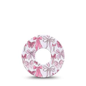 ExpressionMed Bows and Ribbons Infusion Set Tape Single Tape Lovely Light Pink Ribbon Bow Print, Overlay Patch Continuous Glucose Monitor Design
