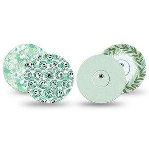 ExpressionMed Pistachio Whirl Variety Pack Freestyle Libre 3 and Libre 3 Plus Sticker and Tape  Pastel Mint Green Mix, Vinyl Sticker and Tape Pairing CGM Design