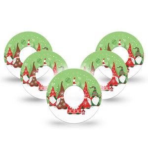 ExpressionMed Holiday Gnomies Infusion Set Tape 10-Pack Tape Holiday Cheer Gnomes, Overlay Patch CGM Design