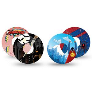 ExpressionMed Super Hero Variety Pack Freestyle Libre 3 and Libre 3 Plus Tape, 4-Pack Tape Variety Crime Fighting Heroes, Adhesive Tape Continuous Glucose Monitor Design
