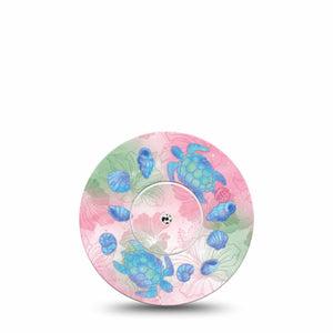 ExpressionMed Turtley One-derful Freestyle Libre, Libre 2 Plus, and Abbott Lingo, Single Tape and Single Sticker Hibiscus florals Overlay Patch for CGM