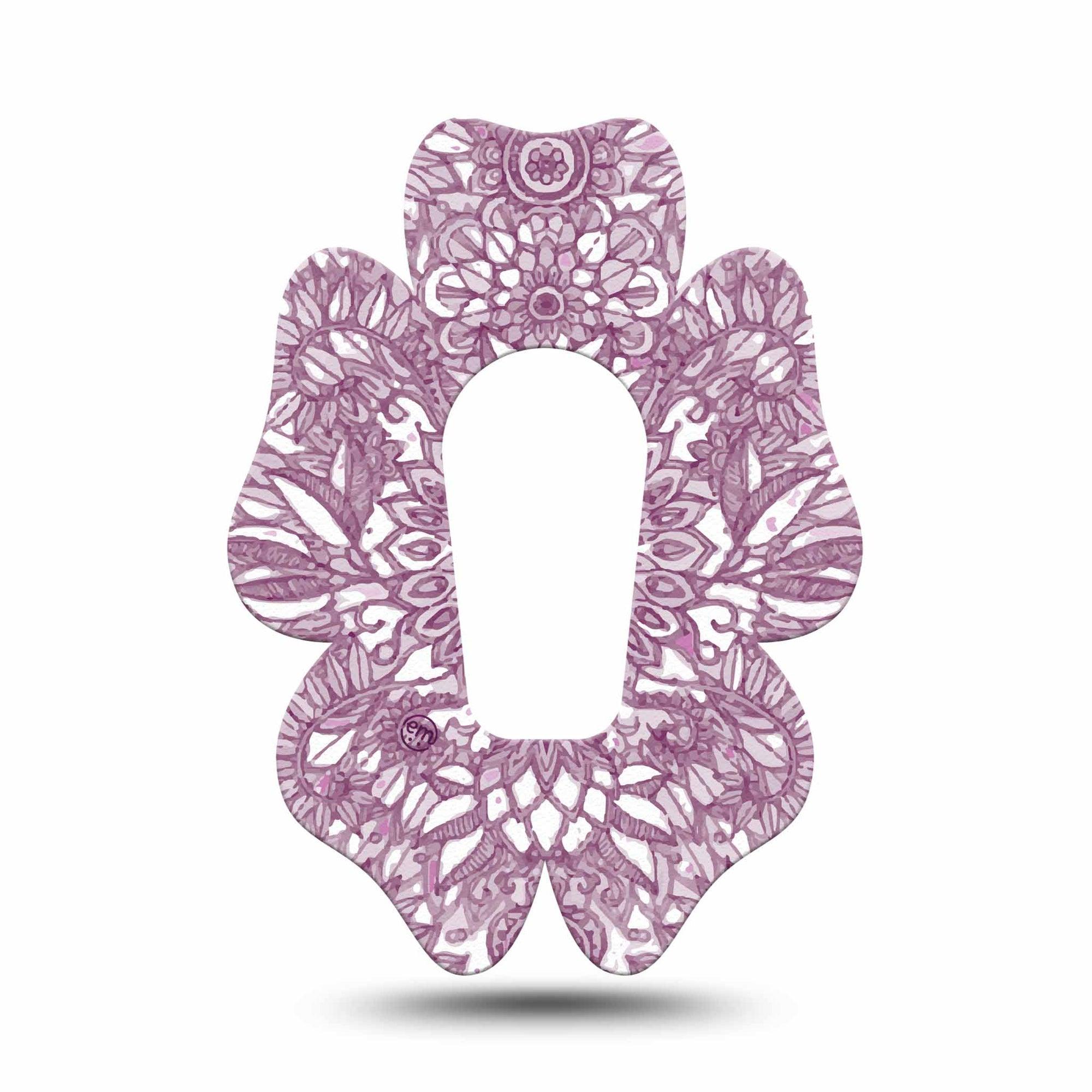 ExpressionMed Burgundy Floral Dexcom G6 Flower Shape Tape Single Tape Burgundy Blooms, Adhesive Patch Continuous Glucose Monitor Design