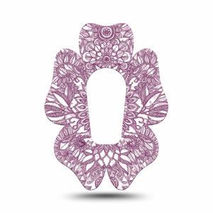 ExpressionMed Burgundy Floral Dexcom G6 Flower Shape Tape Single Tape Burgundy Blooms, Adhesive Patch Continuous Glucose Monitor Design