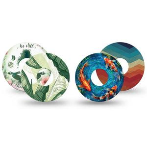 ExpressionMed Serene Freestyle Libre 3 and Libre 3 Plus, 4-Pack Tape peaceful nature illustration Best Covers for CGM