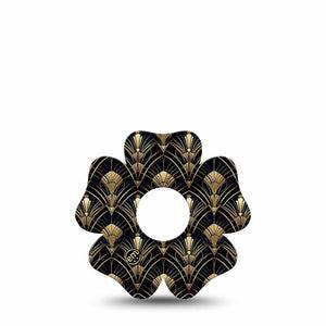 ExpressionMed Midnight Deco Freestyle Libre 3 and Libre 3 Plus Flower, Single Tape Sleek gold print Decorative Adhesive Tape for CGM