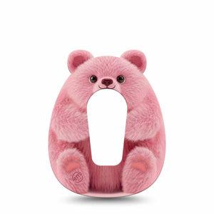 ExpressionMed Bear-y Lovable Dexcom G6 Gumdrop Shape Tape, Single Tape Romantic bear Overlay Patch CGM Design
