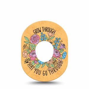 ExpressionMed Strength in Bloom Dexcom G7 and Dexcom Stelo Glucose Biosensor System, Single Tape Wise quote and bouquet Fixing Ring Patch for CGM