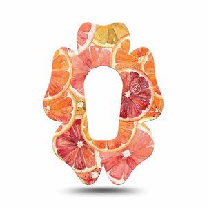 ExpressionMed Oranges Dexcom G6 Flower, Single Tape Layered citrus slices Overlay Tape for CGM