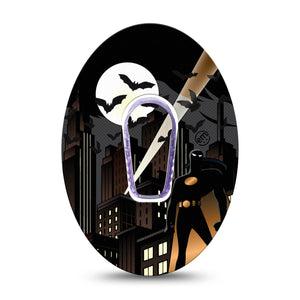 ExpressionMed Bat Man  Dexcom G6 Tape Single Tape and Single Sticker Comic Book Batman, Plaster Continuous Glucose Monitor Design