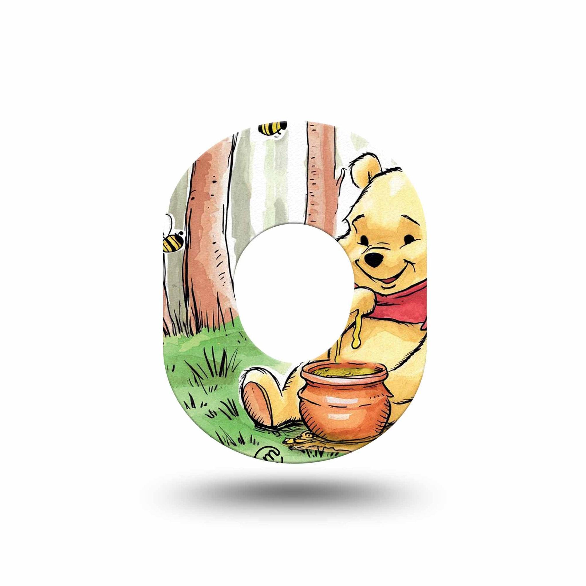 ExpressionMed Winnie the Pooh Dexcom G7 Mini Tape, Dexcom Stelo Glucose Biosensor System,  Single Classic Drawn Winnie the Pooh Patch Continuous Glucose Monitor Design