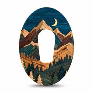 ExpressionMed Wood Mountains Dexcom G6, Single Tape rustic landscape design Fixing Ring Tape for Continuous Glucose Monitor
