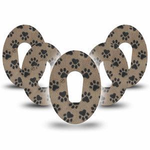 ExpressionMed Fuzzy Pawprints Dexcom G6, 5-Pack Fleece like paw pattern Best Covers for CGM
