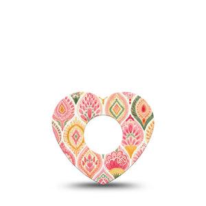 ExpressionMed Blush Infusion Heart, 5-Pack minimal pink aesthetic Overlay Patch For Insulin Pump