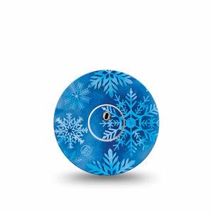 ExpressionMed Falling Snow Freestyle Libre 3 and Libre 3 Plus Tape, Single Tape and Single Sticker Frozen Snowflakes, Adhesive Tape Continuous Glucose Monitor Design