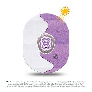 ExpressionMed Solar Violet Dexcom G7 Sticker and Tape, Dexcom Stelo Glucose Biosensor System,  Light-Reactive Purple, Vinyl Sticker and Tape Pairing Continuous Glucose Monitor Design
