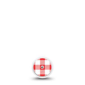 ExpressionMed Red Gingham Freestyle Libre, Libre 2 Plus, and Abbott Lingo Sticker, Single Sticker Red checker print Decorative Patch for Continuous Glucose Monitor