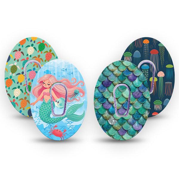 ExpressionMed Tidepool Dexcom G6, tape and sticker  ocean fantasy sea creatures Waterproof Plaster for Continuous Glucose Monitor