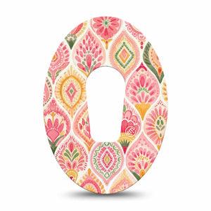ExpressionMed Blush Dexcom G6, Single Tape soft pink design Fixing Ring Tape for Continuous Glucose Monitor