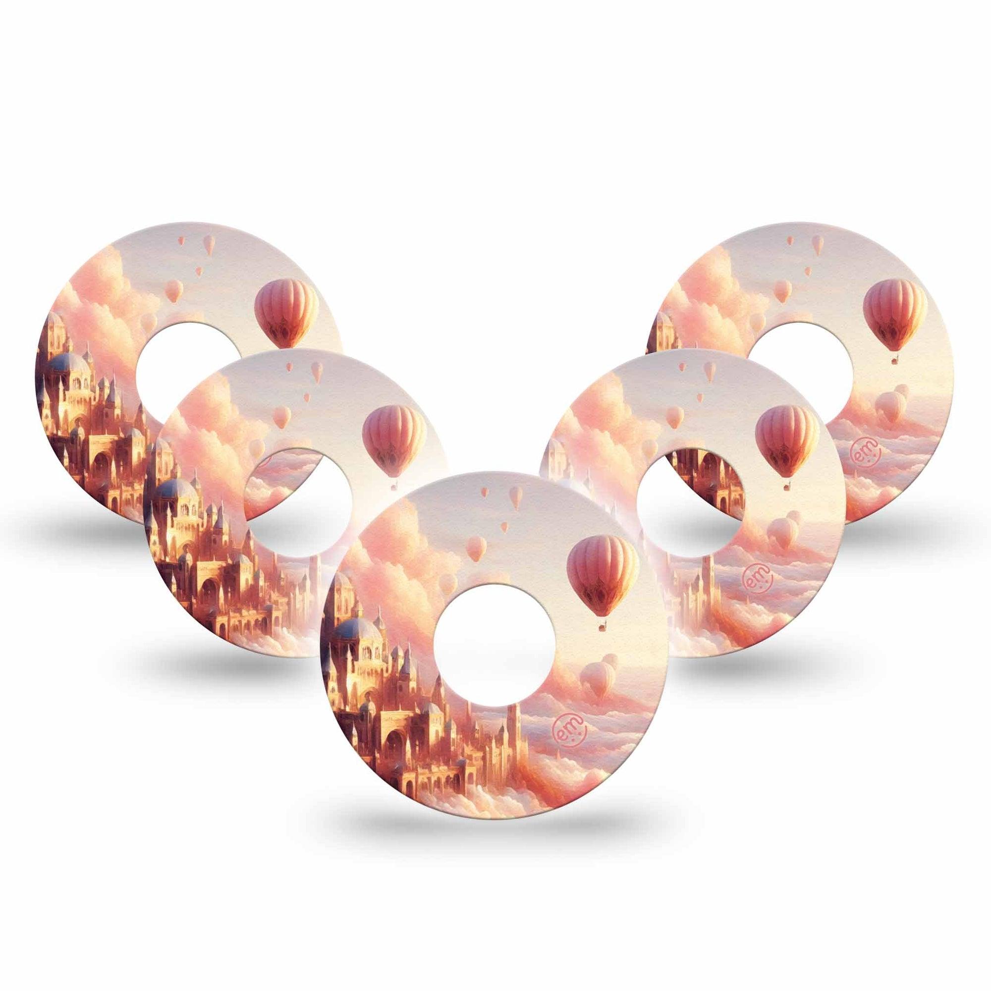 ExpressionMed Dreamy Skies Freestyle Libre 3 and Libre 3 Plus Tape, 5-Pack Tape Sunset Cloud, Adhesive Tape Continuous Glucose Monitor Design