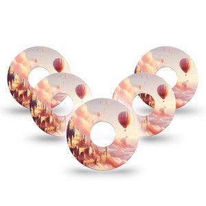 ExpressionMed Dreamy Skies Freestyle Libre 3 and Libre 3 Plus Tape, 5-Pack Tape Sunset Cloud, Adhesive Tape Continuous Glucose Monitor Design