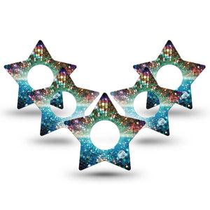 ExpressionMed Disco Lights Infusion Star, 10-Pack Retro glow design Waterproof Sensor Cover For Pump