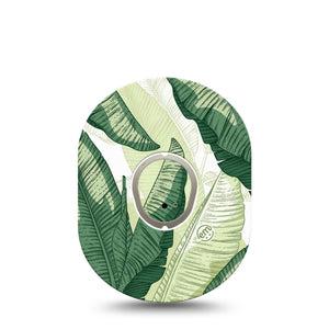 ExpressionMed Palm Leaf Dexcom G7 and Dexcom Stelo Glucose Biosensor System Gumdrop, Single Tape and Single Sticker Shady and sunny leaves Overlay Patch for CGM