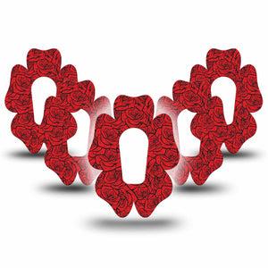 ExpressionMed Roses Dexcom G6 Flower, 5-Pack classic tattoo roses Plaster for Continuous Glucose Monitor