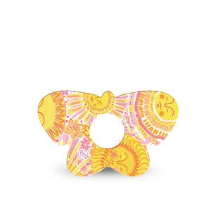 ExpressionMed Bright Sunshine Freestyle Libre 3 and Libre 3 Plus Butterfly, Single Tape sunny golden design Waterproof Adhesive Tape for CGM