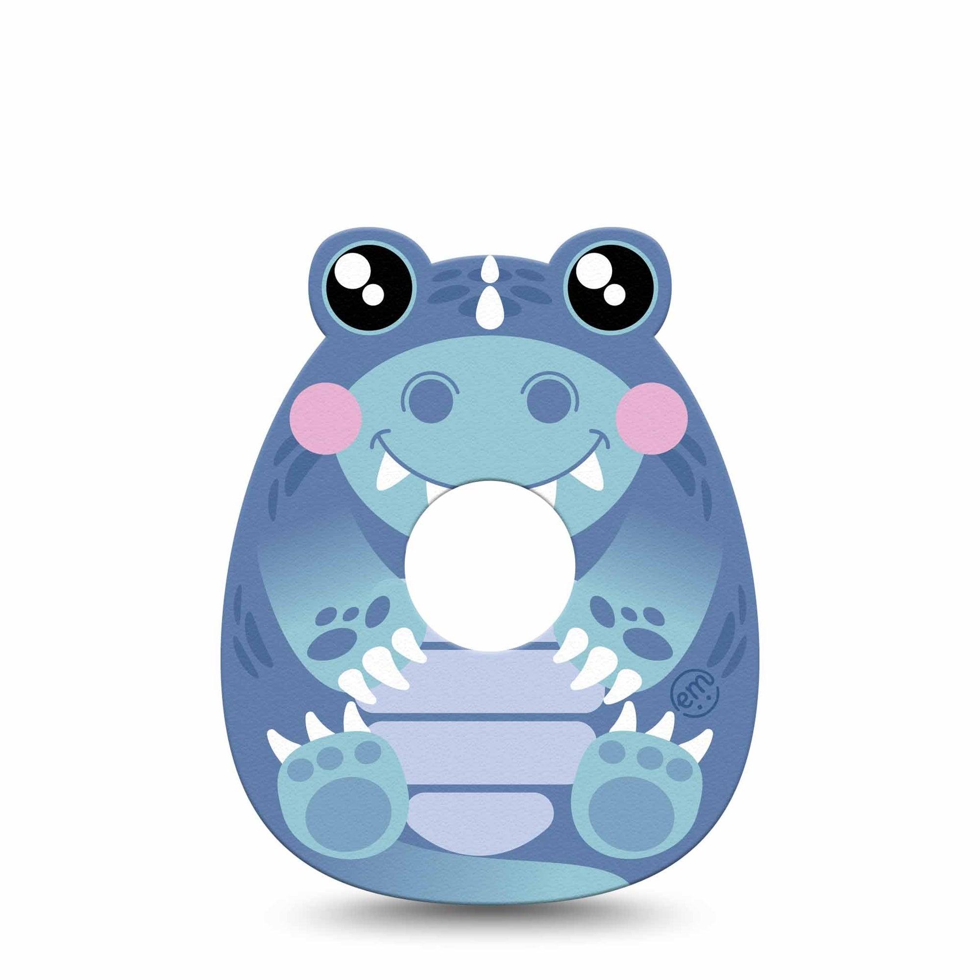 ExpressionMed Blue Dinosaur Freestyle Libre 3 Gumdrop Shape Tape Single Tape Squishmellow Dino Baby Inspired Overlay Patch CGM Design