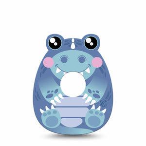 ExpressionMed Blue Dinosaur Freestyle Libre 3 Gumdrop Shape Tape Single Tape Squishmellow Dino Baby Inspired Overlay Patch CGM Design