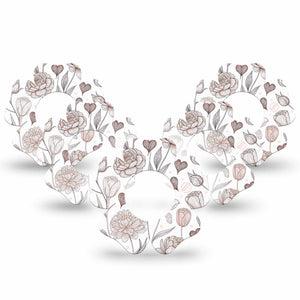 ExpressionMed Minimalist Botanical Freestyle Libre, Libre 2 Plus, and Abbott Lingo Flower, 5-Pack Contemporary botanical Sensor Cover for Continuous Glucose Monitor
