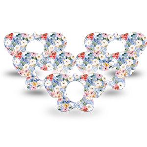 ExpressionMed Petal Breeze Dexcom G7 and Dexcom Stelo Glucose Biosensor System Butterfly, 5-Pack Springy floral arrangment Adhesive Tape for Continuous Glucose Monitor