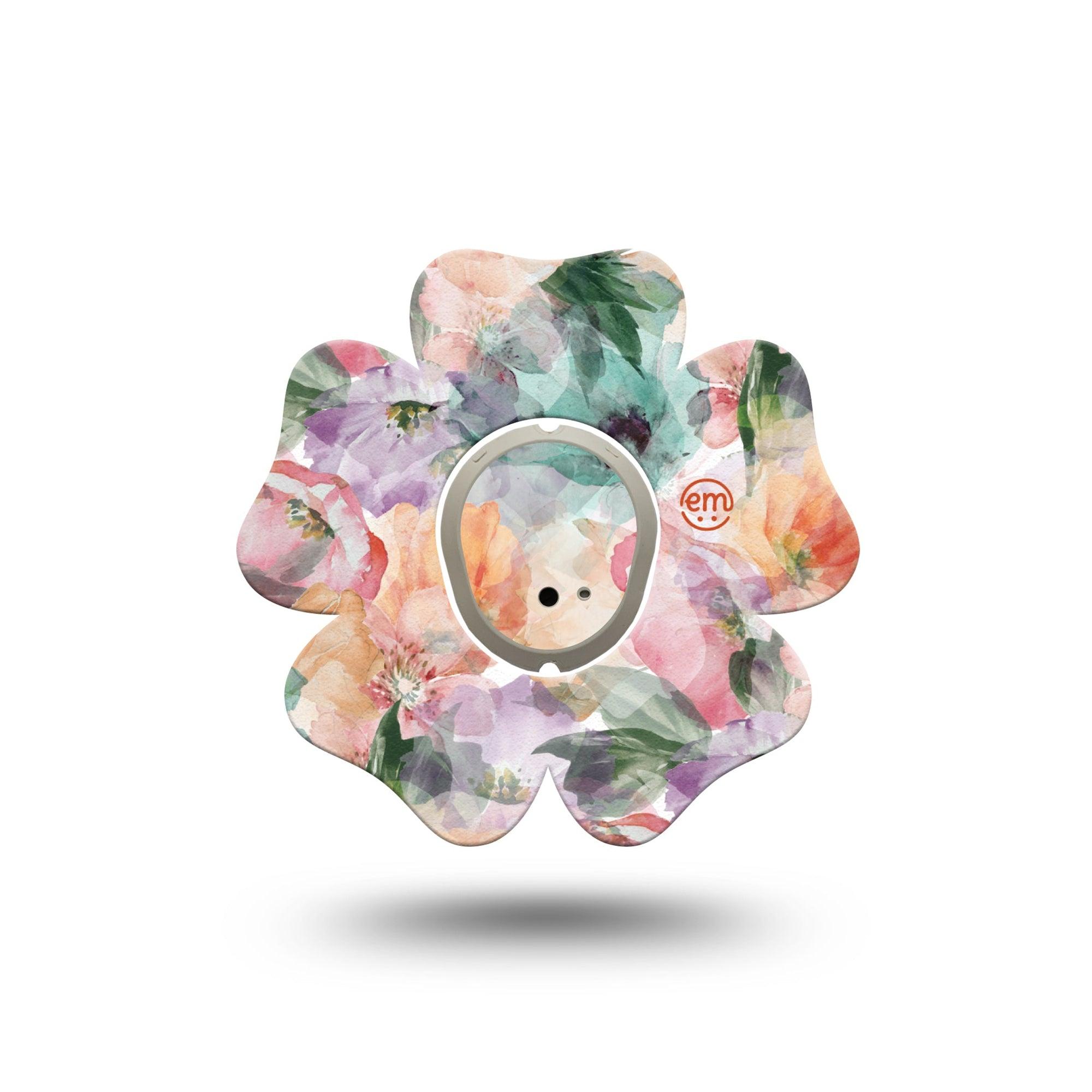 ExpressionMed Flower Clouds Dexcom G7 Flower Shape Tape, Dexcom Stelo Glucose Biosensor System, Single Tape and Single Sticker Dreamy-Like Flowers, Adhesive Tape CGM Design