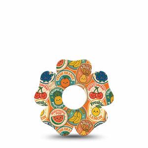 ExpressionMed Fruit Stickers Freestyle Libre 3 and Libre 3 Plus Flower, Single Tape Fresh fruit print Decorative Adhesive Tape for CGM