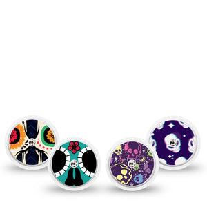 ExpressionMed Skulls Variety Pack Freestyle Libre and Libre 2 Plus Sticker and Tape, Abbott Lingo, Bones and Aliens, Adhesive Sticker and Tape Design Continuous Glucose Monitor Design