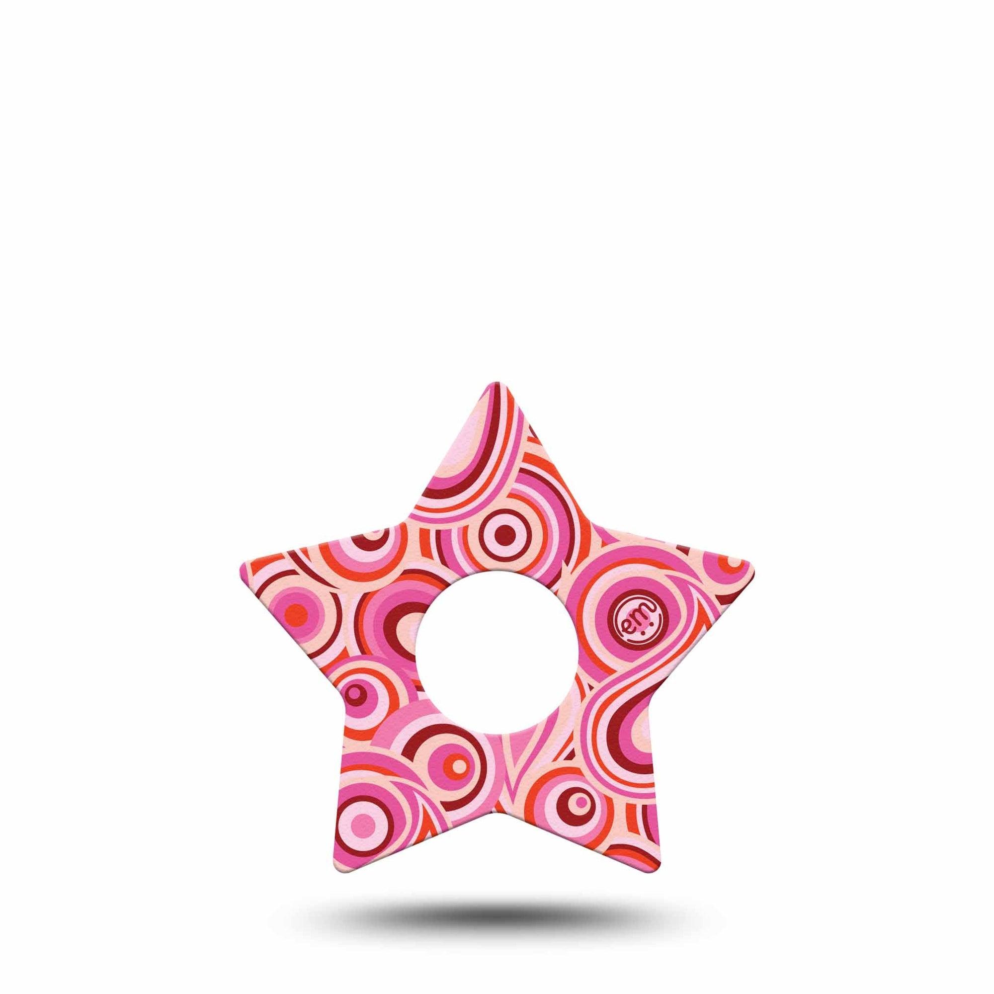 ExpressionMed BB Pink Party Freestyle Libre 3 Star Shape Tape Single Graphic Pattern Inspired Patch CGM Design