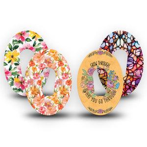 ExpressionMed Bold Bloom Dexcom G6, 4-Pack Tape Spring blooming garden Decorative Adhesive Tape for CGM