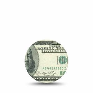 ExpressionMed Feeling $100 Freestyle Libre 3 and Libre 3 Plus Overpatch Single Tape Fun Hundred Dollars, Adhesive Patch CGM Design